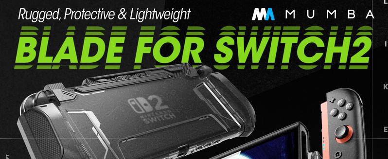 Mumba Blade Series for Nintendo Switch 2 (2025) – Dockable TPU grip case with enhanced protection. Features quick-release Joy-Con design, optimized for 7.9" screen. Ergonomic & lightweight. Black Controller Cover Gaming Items