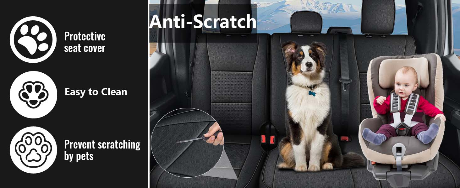 Faux Leather Truck Seat Covers for Ford F150 2015-2025 (XL XLT SuperCrew) | F250-F450 2017-2024 Super Duty | Custom Fit Full Set Black, Heavy Duty Protectors Faux Leather Truck Seat Covers for Ford F150 2015-2025 (XL XLT SuperCrew) | F250-F450 2017-2024 Super Duty | Custom Fit Full Set Black, Heavy Duty Protectors