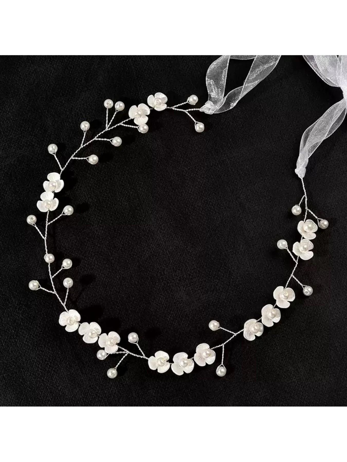 Luxe Petite Handmade Flower Pearl Hair Vine, Elegant Bridal Headpiece, Luxury Wedding Hair Accessory for Brides, Bridesmaids & Flower Girls