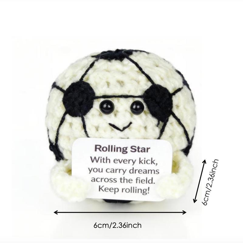 Positive Energy Crochet Basketball Gift, Knitted Emotional Support Sports Ball, Birthday Present for Men Women Friends Son Daughter Teammate