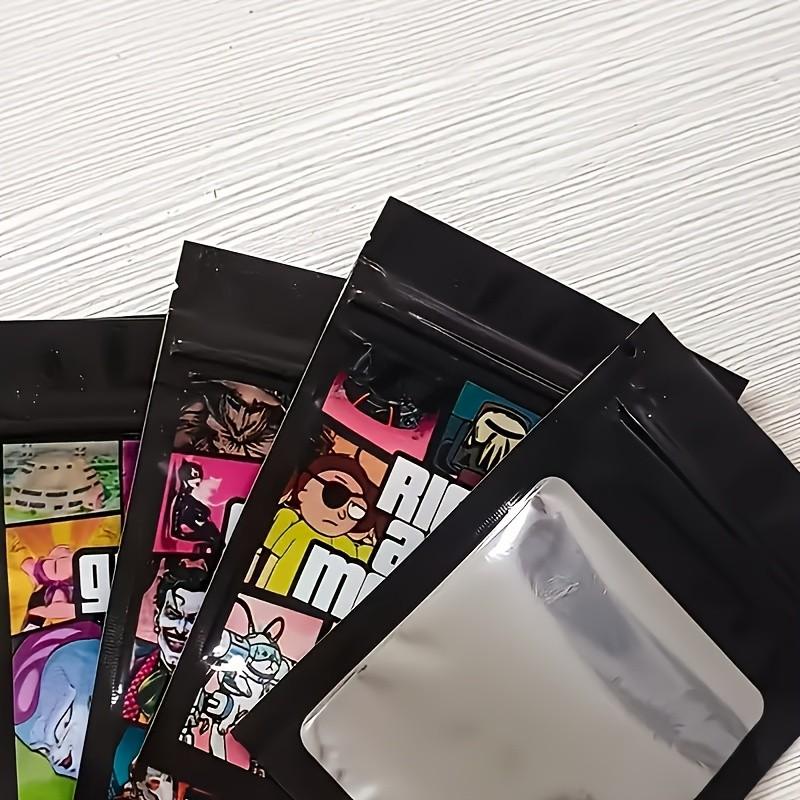 20/50pcs Smell Proof Mylar Bags with Cartoon Print, Resealable Foil Pouches, Reusable Storage Bags for Party Favors