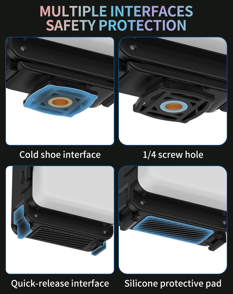 Waterproof Action Camera Fill Light for Night Riding & Diving, Mini Rechargeable Video Light for Vlog, 3300-6500k LED Lights