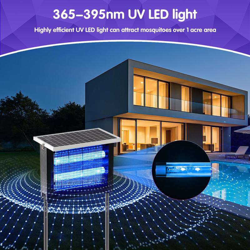Solar Bug Mosquito Zapper Outdoor, IPX5 Waterproof Ground Insertion Multifunction Type UV Mosquito Killer Electronic Lamp , Modern Household Appliances for Garden, Backyard, Farm Solar Bug Mosquito Zapper Outdoor, IPX5 Waterproof Ground Insertion Multifunction Type UV Mosquito Killer Electronic Lamp , Modern Household Appliances for Garden, Backyard, Farm