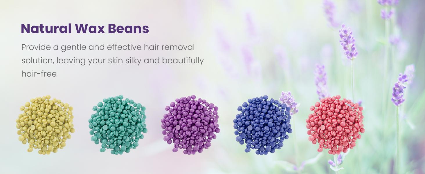 Sunvivi Waxing Kit Brazilian Wax Warmer for Hair Removal with 5 Bag Hard Wax Beads Digital Display Wax Melt Warmer Kit for Women Men Full Body