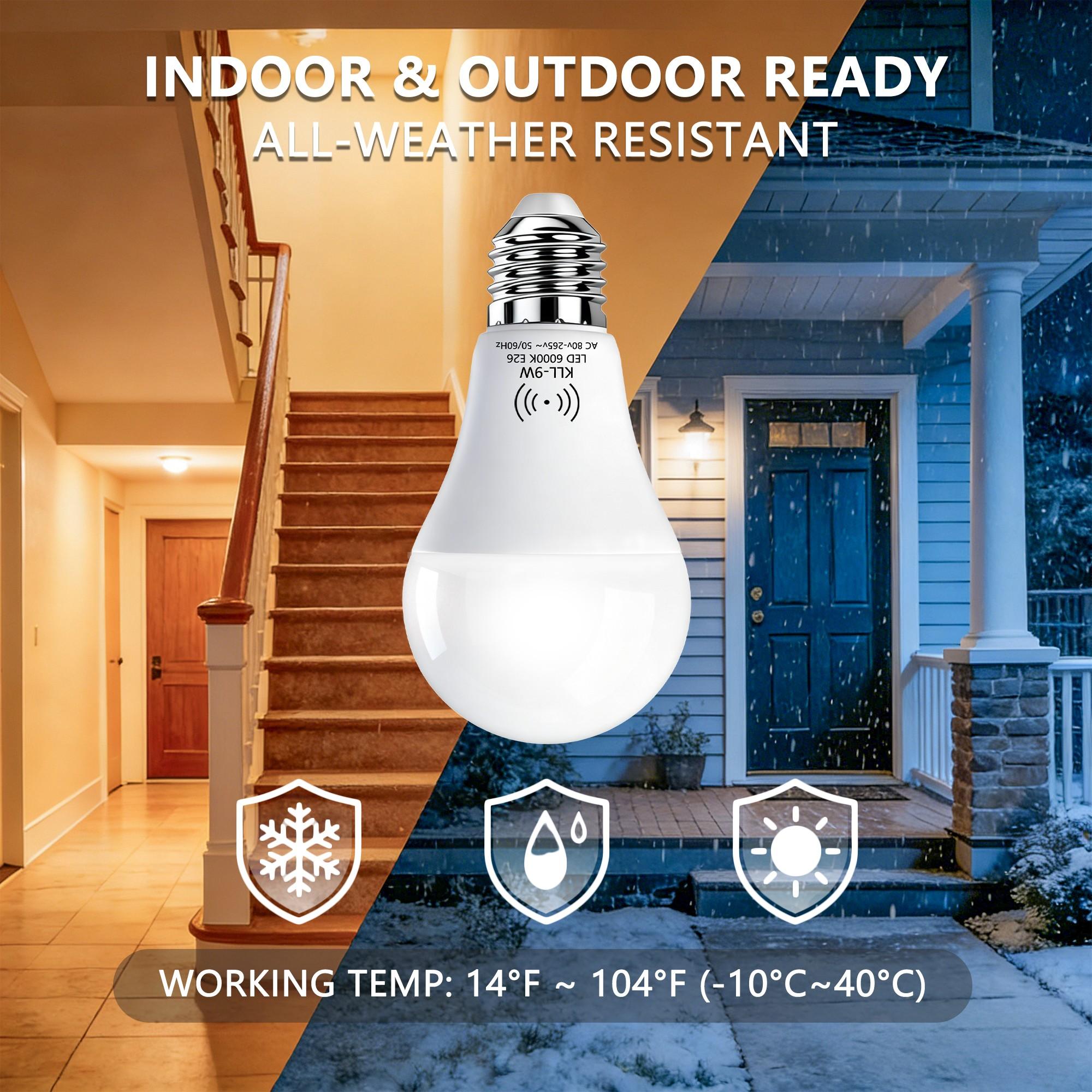 Kasotile Motion Sensor LED Bulb, 9w 3000k/6000k, Ac 80-265v, E26/e27 Base, Indoor Lighting, Hallway Lamp, Energy Efficient