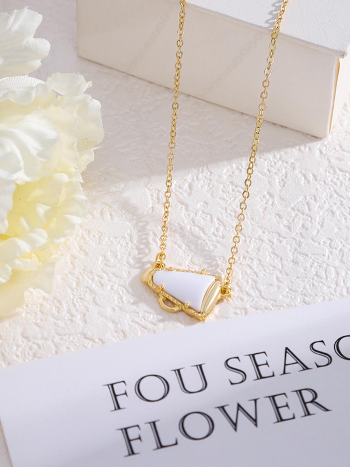 New 2026 World Cup Support Megaphone Necklace Cheerup Pendant Personalized Trend Cone Geometric Style