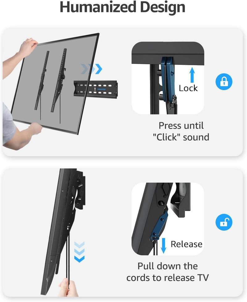 MOUNTUP 26"-60" TV Wall Mount, UL Listed Tilting Low Profile TV Mount - Fits 12" to 16" Stud, Max VESA 400x400mm up to 99 LBS, MP0007