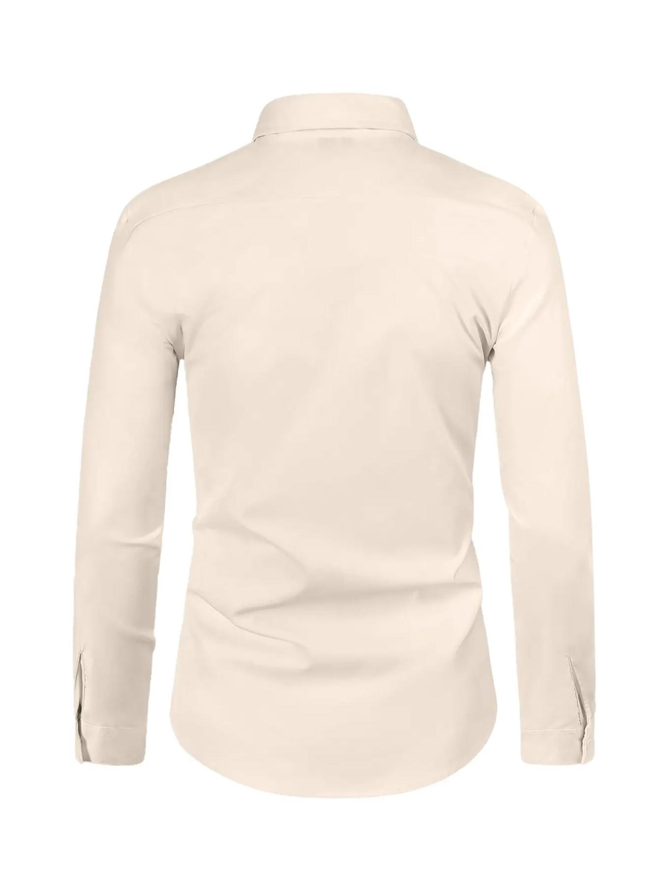 Men's Autumn Casual Long Sleeve Fitted Shirt, Trendy Denim Print Design, Modern Style, Fashionable & Versatile, Comfortable Fit