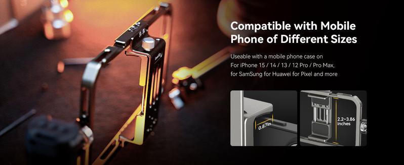 SmallRig Universal Phone Cage, Smartphone Video Rig Kit with Handles, Handheld Filmmaking Vlogging Case Stabilizer for Videomaker, for iPhone for Samsung for Pixel and Other Android Phones for iphone 17 Pro/MAX Selfie Cellphone