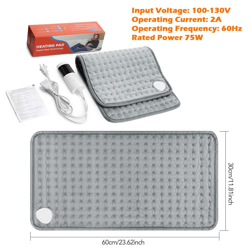 Electric Heating Pad for Back Neck Shoulder Abdomen Leg, 9 Heating Levels & 4 Timing Settings, US Plug