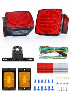 Nilight 2PCS Square LED Trailer Light Kit Low Profile Submersible IP68 LED Stop Turn Tail Side Marker License Light for 12V Utility Trailer Boat Camper RV Trucks Marine Snowmobile  dealsforyoudays