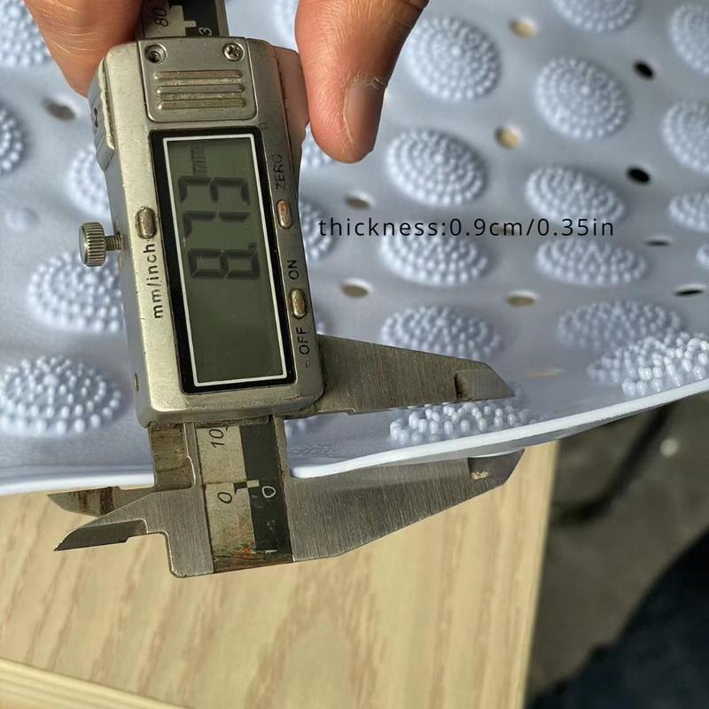 1pc non-slip shower mat, bathtub mat with drain holes and suction cups, foot massage shower rug, home bathroom, bathroom necessities.