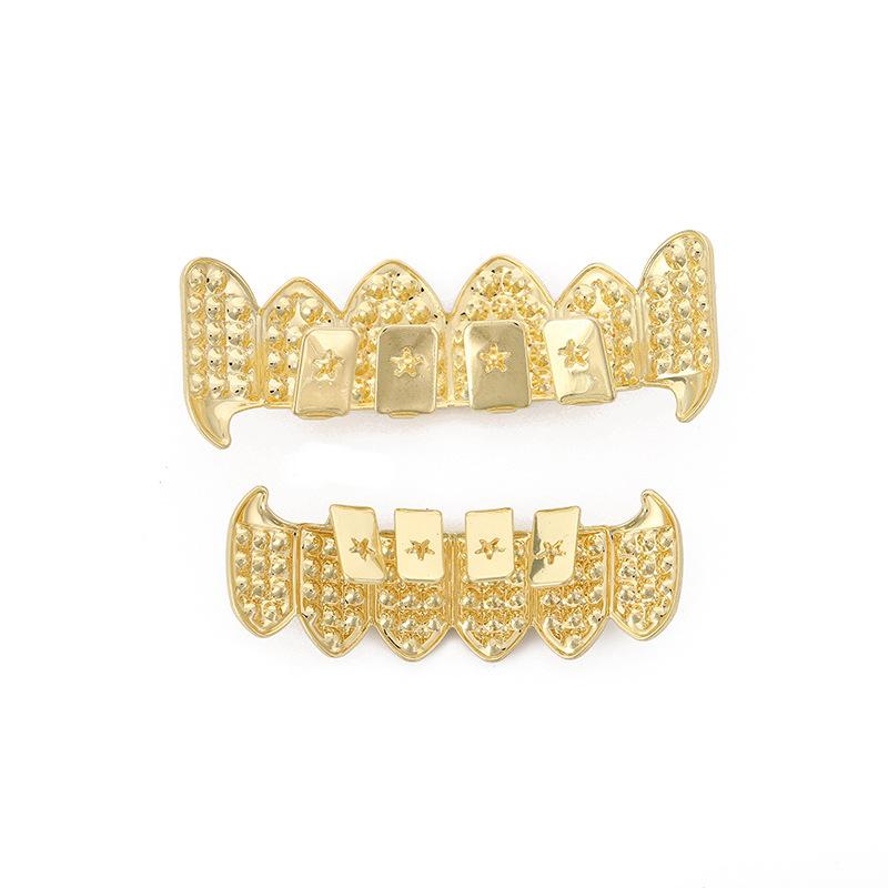 Hip-hop Style Braces for Men and Women 5A Hard Zirconia with Exquisite Inlays Star Model Perfect for Halloween Parties and Tooth Decoration Activities