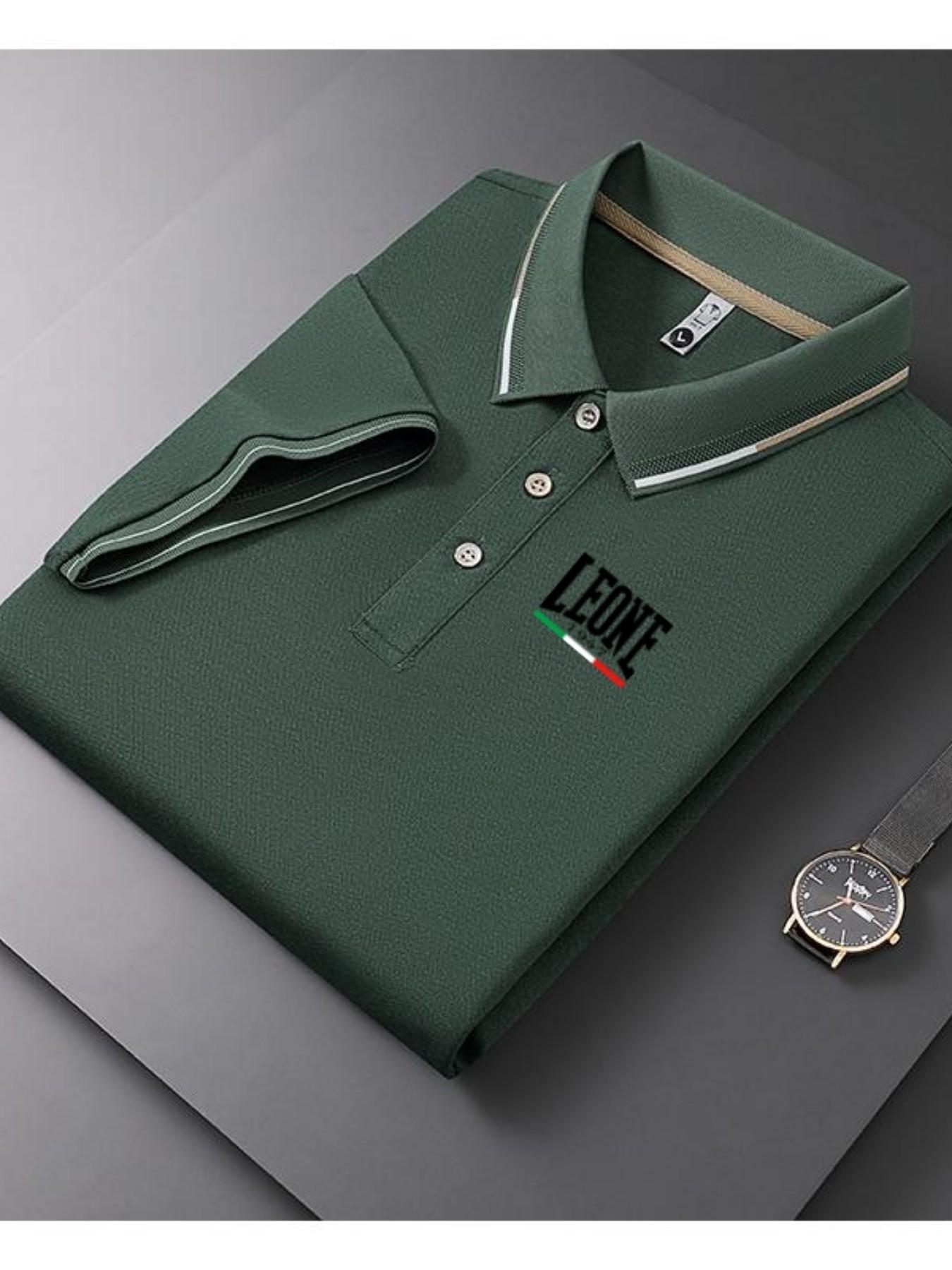 Men's Casual Summer Print T-Shirt, Fashion Short Sleeve Top, Geometric Design, Lightweight Breathable Polo Shirt