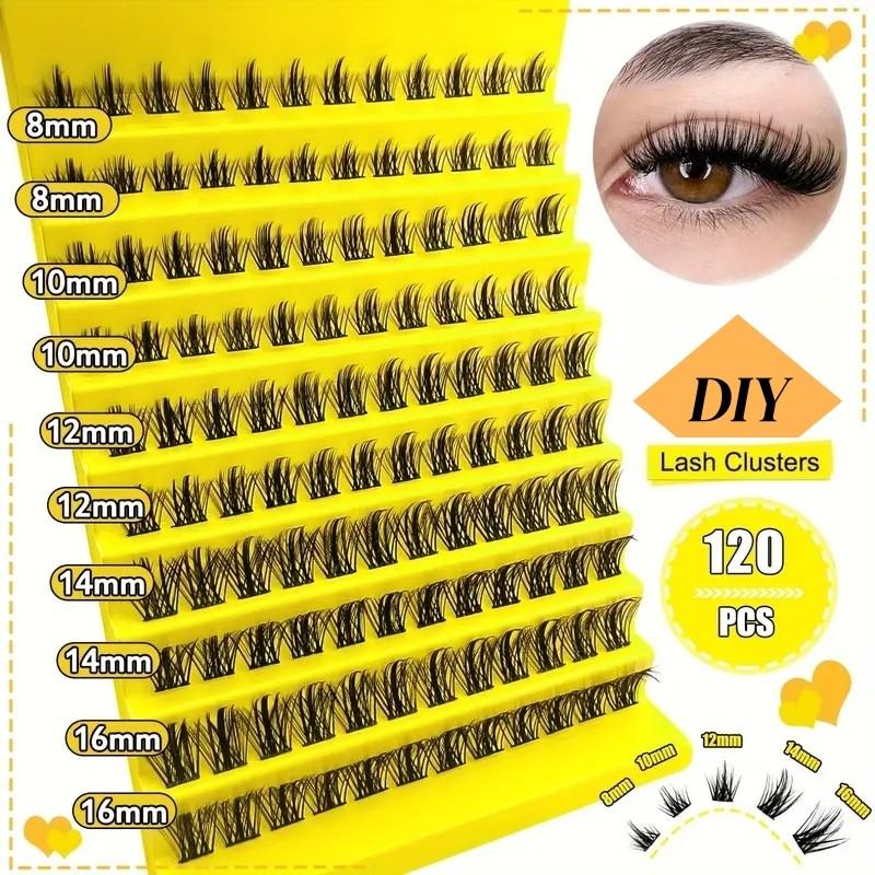 Natural Eyelash Clusters Mixed Lengths 8-16mm, Thin Soft Design, Suitable for DIY False Lashes, Enhance Eye Charm, Made in China