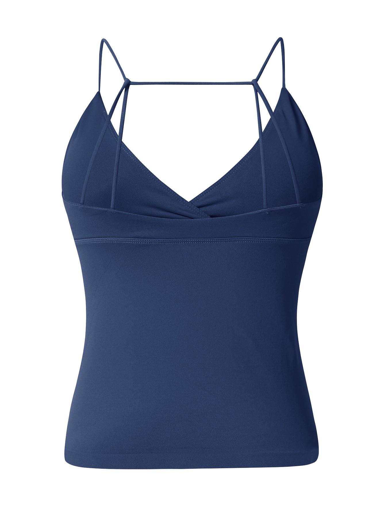 Deep V Women's Tank Top, Longline Backless Scoop Neck Bra Athletic Fitness Sports Workout Gym Crop Top Slim Fit Ribbed Spaghetti Strap Tank Top Summer Soft V-Neck Camisole Trendy Sleeveless Basic Shirt Lightweight