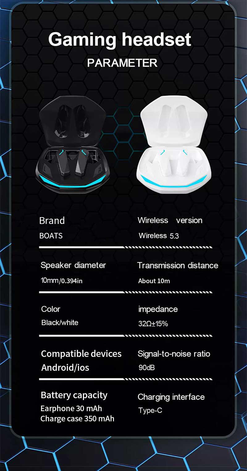 TWS Cool Gaming Earbuds with Charging Case, Long Battery Life, Stereo Sound, Type-C Charging, Fast Charging Earbuds, Perfect Gift for Boys and Girls, Portable Wireless Headphones, Multifunctional Earbuds, True Wireless Headset