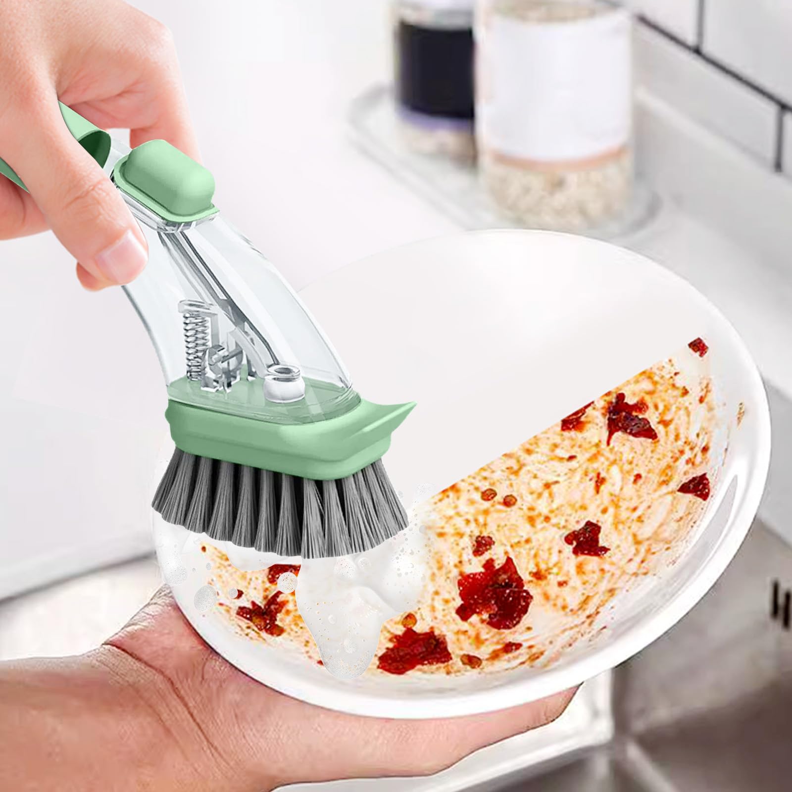 2-in-1 Long-Handled Wonder Pot Scrubber, Automatic Liquid-Dispensing Pot Scrubber for Lazy People, Cleaning Brush, Multi-Functional Pot Scrubber