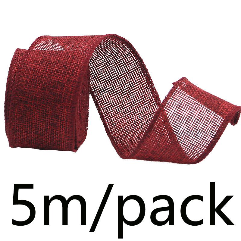 Hemp Ribbon for Large Bows and Wreaths, Imitation Hemp Ribbon, 4cm Width, 5m Length, Perfect for Christmas Tree Decor, Gift Wrapping, Tie Bands