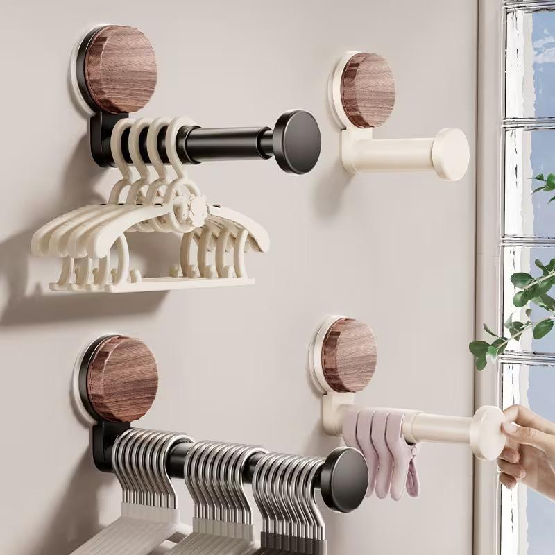 Space-Saving Extendable Clothes Rack, Metal / Indoor Rod, Wall Mounted Drying Machine for Bathroom Balcony Laundry Room