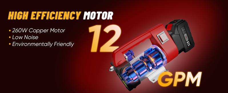 [TaskStar] Transfer Pump, Portable Cordless Diesel Transfer Pump Kit, Battery Powered 12GPM Fuel Pump Kit w/ 4.0Ah Battery, Nozzle&Hose for Diesel, Kerosene& Biodiesel