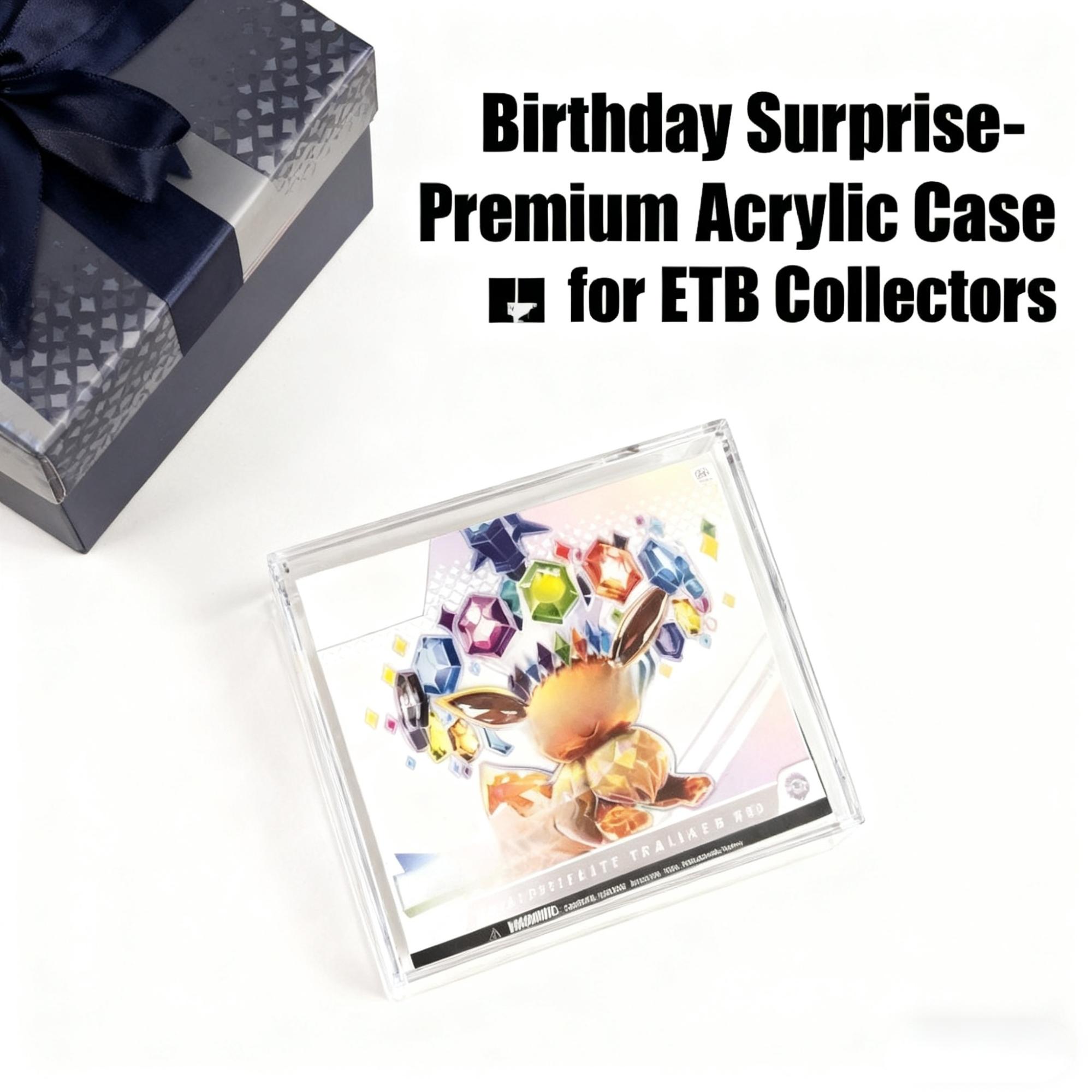 5mm Acrylic Stackable Display Box, Compatible with Etb Transparent Magnetic Case, Ideal for Trading Cards, Collectibles, Sports Memorabilia, Trade Card Box