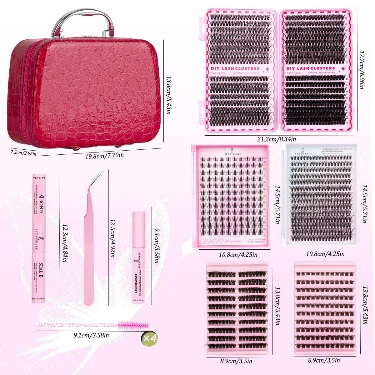 Cluster Lash Extension Gift Set | Includes Fluffy Lash Clusters 30D 40D 60D 80D Natural Styles + 100D Extra Volume+Manga Lash | Soft & Lightweight | Comes with Glue, Tweezers & Brush | Easy DIY at Home | Create Salon-Quality Look | DIY False Eyelashes