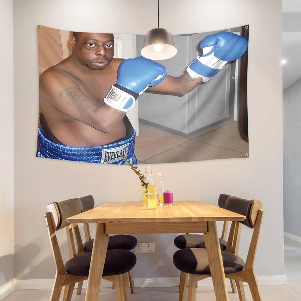 Boxing Themed Pattern Backdrop, 3'x5' Boxing Themed Backdrop, Party Decoration Supplies, Event Decor for Home, Garden, Room, Dorm, Man Cave, Banners