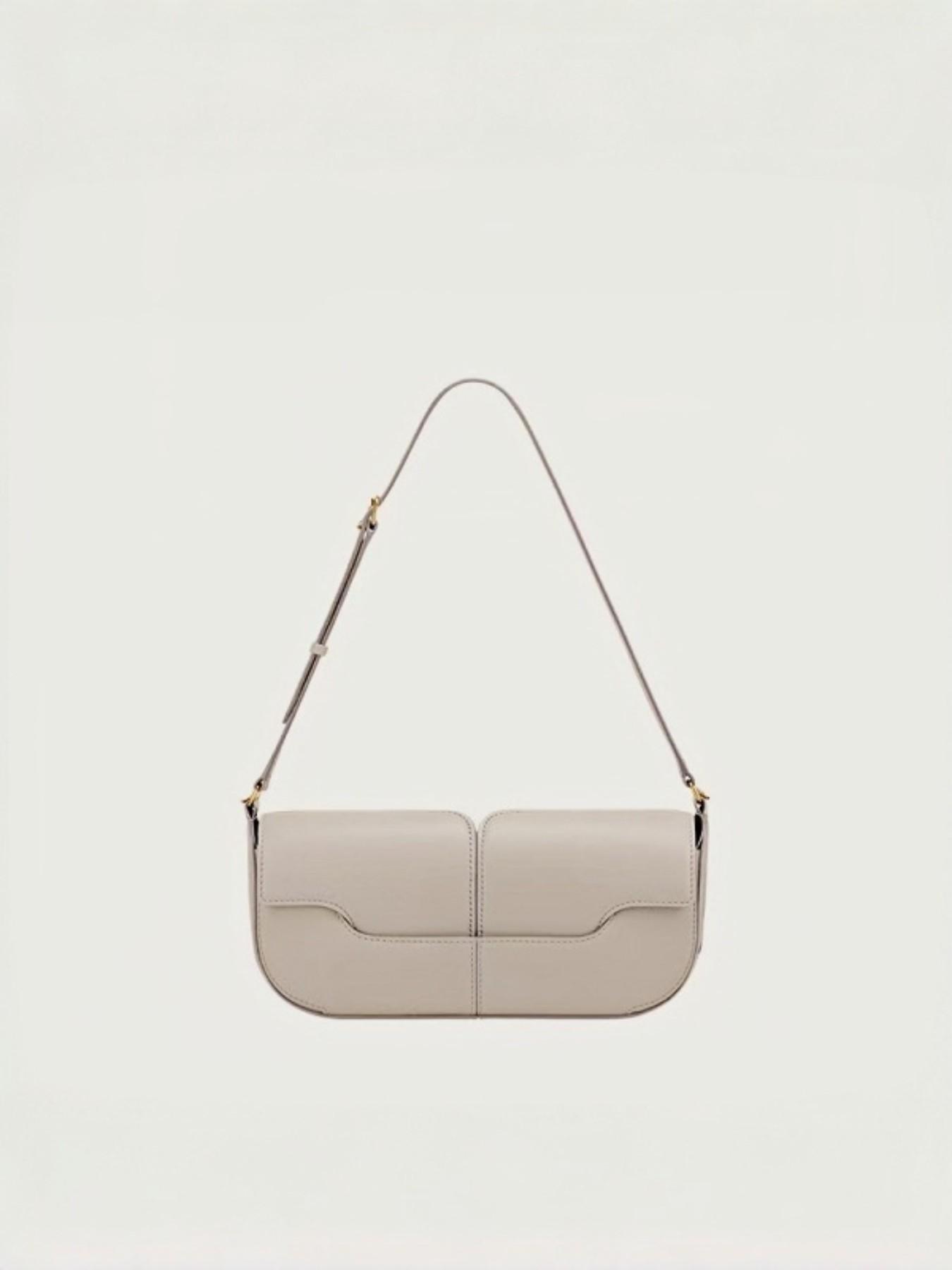 Elegant Dark Leather Crossbody Bag, French Minimalist Single Shoulder Bag, Chic Noblewoman Versatile Fanny Pack