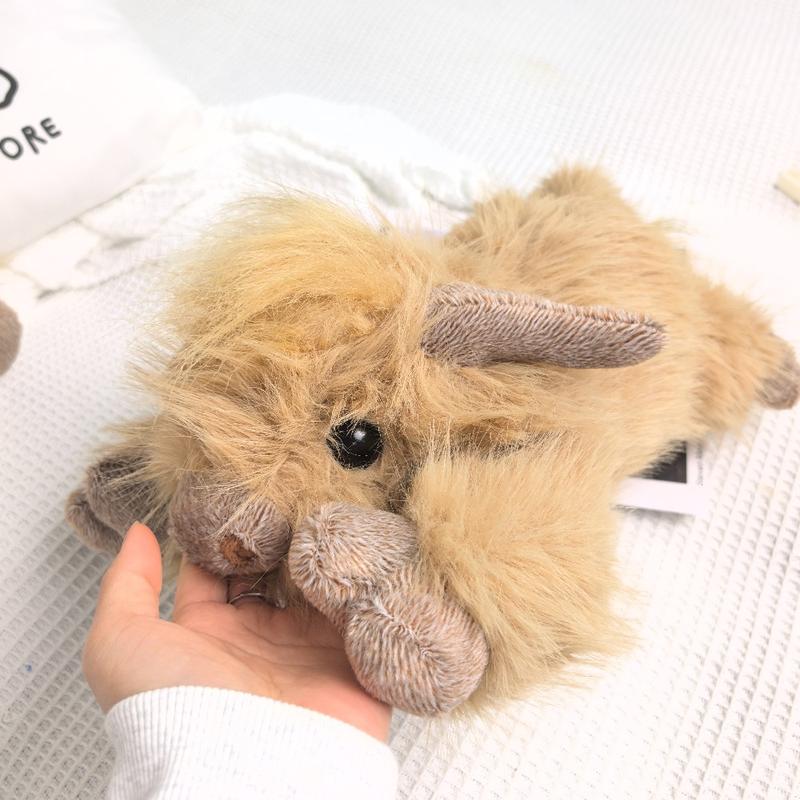 3 sizes of Scottish Highland plush cow toys, cute fluffy cow plush doll pillows, Cute cow design, realistic plush decorations, suitable for adults and children's birthdays and Christmas gifts
