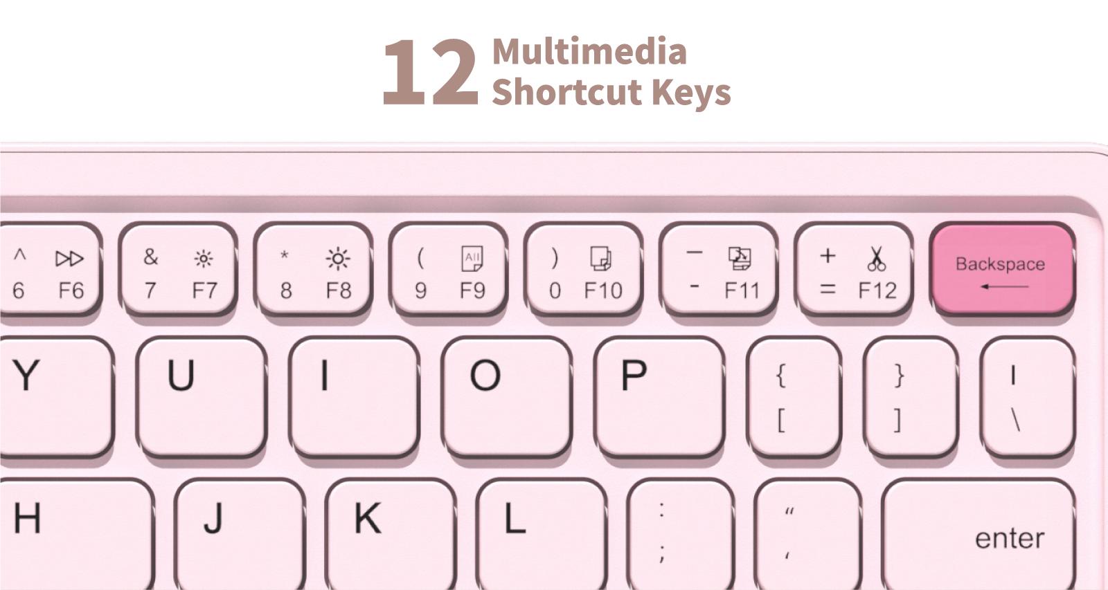 MOFii 1 Pc Z1 Pink Cat Foldable Bluetooth Keyboard, Rechargeable Portable Office Keyboard, Cute iPad Tablet Essential for Girls, US Qwerty
