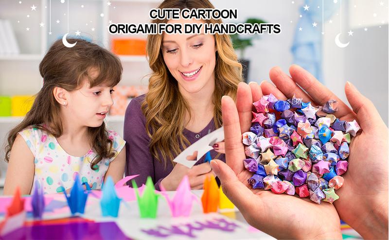 Origami Star Paper Strips Set 2240 Sheets with 4 Cute Cartoon Designs for DIY Handcrafts School Teaching and Creative Projects Crafting Supplies Origami Star Paper Strips Set 2240 Sheets with 4 Cute Cartoon Designs for DIY Handcrafts School Teaching and Creative Projects Crafting Supplies