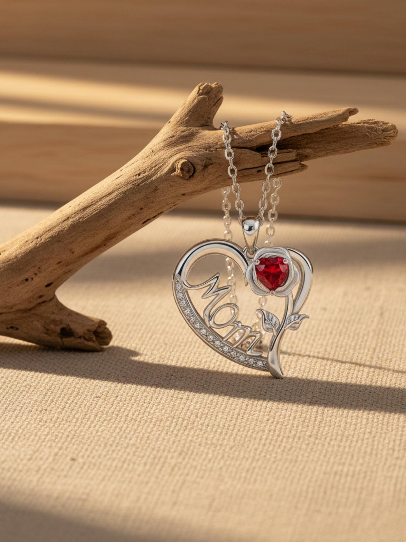 Soft Heart Rose Imprint Premium heart-shaped MOM rose necklace, niche & sparkling, skin-brightening pendant.Paired with a preserved rose & teddy bear jewelry gift box.Ideal mysterious gift for birthdays, Valentine’s Day, Mother’s Day and Christmas.