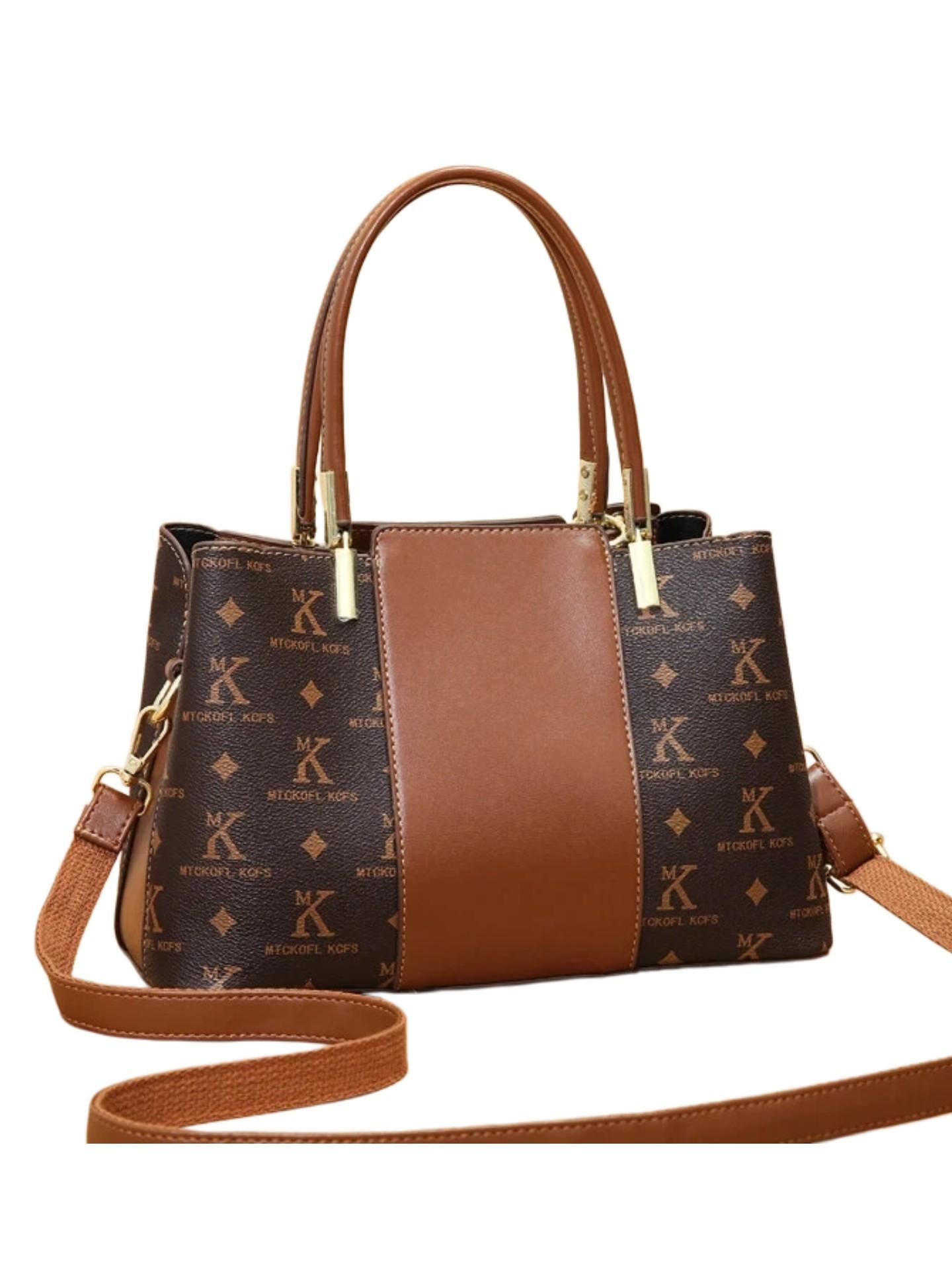 Light luxury letter-printed 3-piece women's bag set, high-end texture large-capacity handbag, practical and versatile for daily work, shopping and gatherings, can be worn in multiple ways such as single shoulder and crossbody, best-selling bag