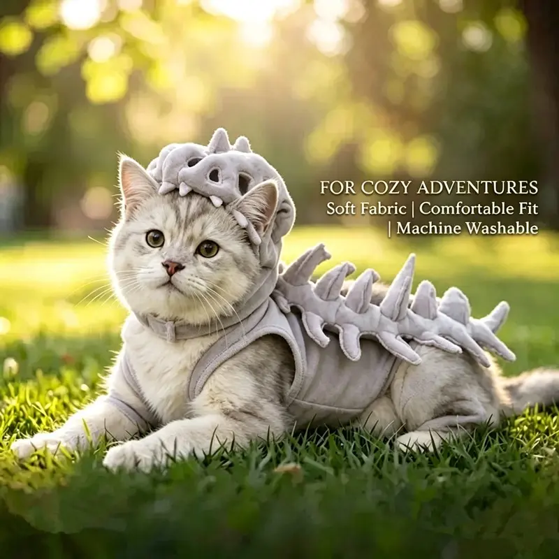 Dinosaur Skeleton Costume for Pets, Fun and Unique Pet, Perfect for Halloween and Parties, Durable and Comfortable Design