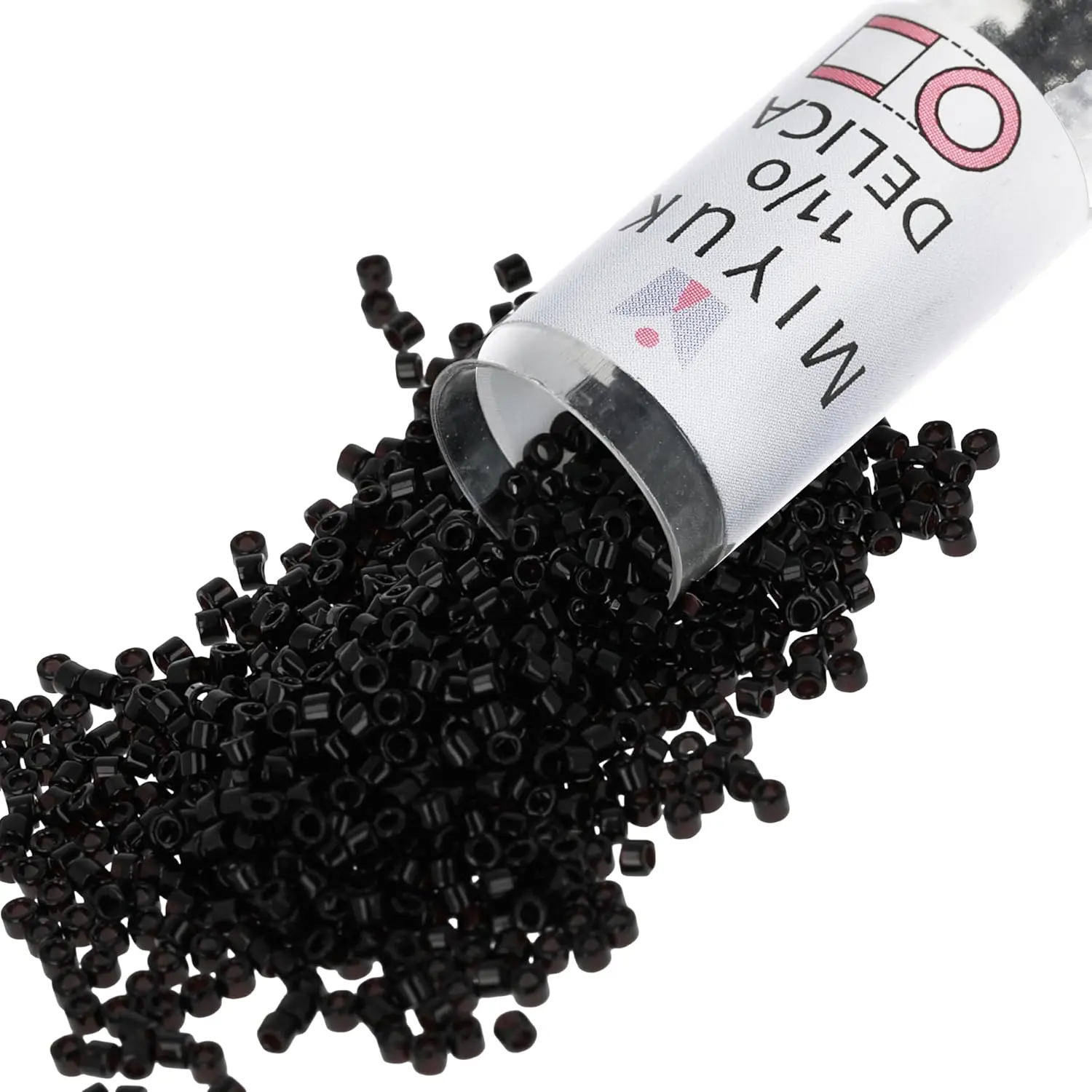 Delica Seed Beads | Size 11/0 (1.6 mm), DB0010, Black, 7.2 g, Approx. 1440 Beads,