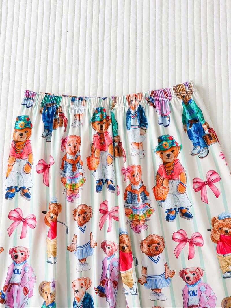 Elegant Women's Spring Autumn Pajama Set, Heart Pattern Long Sleeve Top  & Soft Comfortable Pants, Perfect for Home Wear