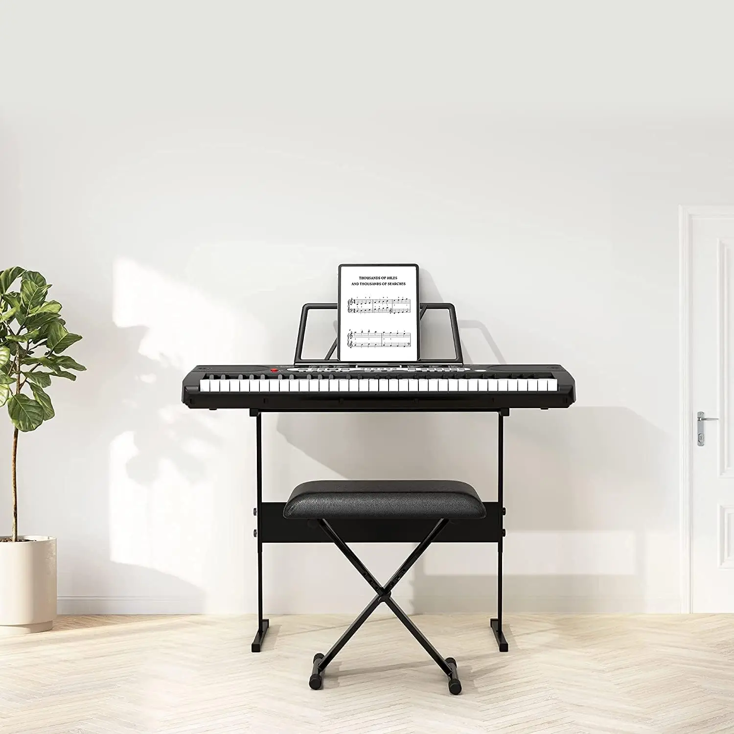 61 Key Keyboard Piano, Portable Electric Full Piano Keyboard with Microphone and Headphone Mode