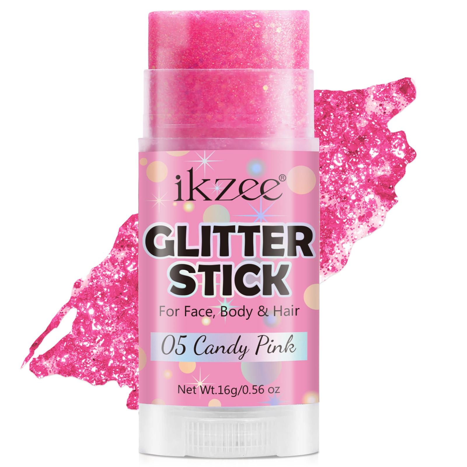 Ikzee Glitter Stick, Body Glitter Gel for Face and Hair, Shimmering Mermaid Glitter with Chameleon Effect and Large Particles, Glowing Body Glitter Cosmetic, Festival Party Makeup Accessory