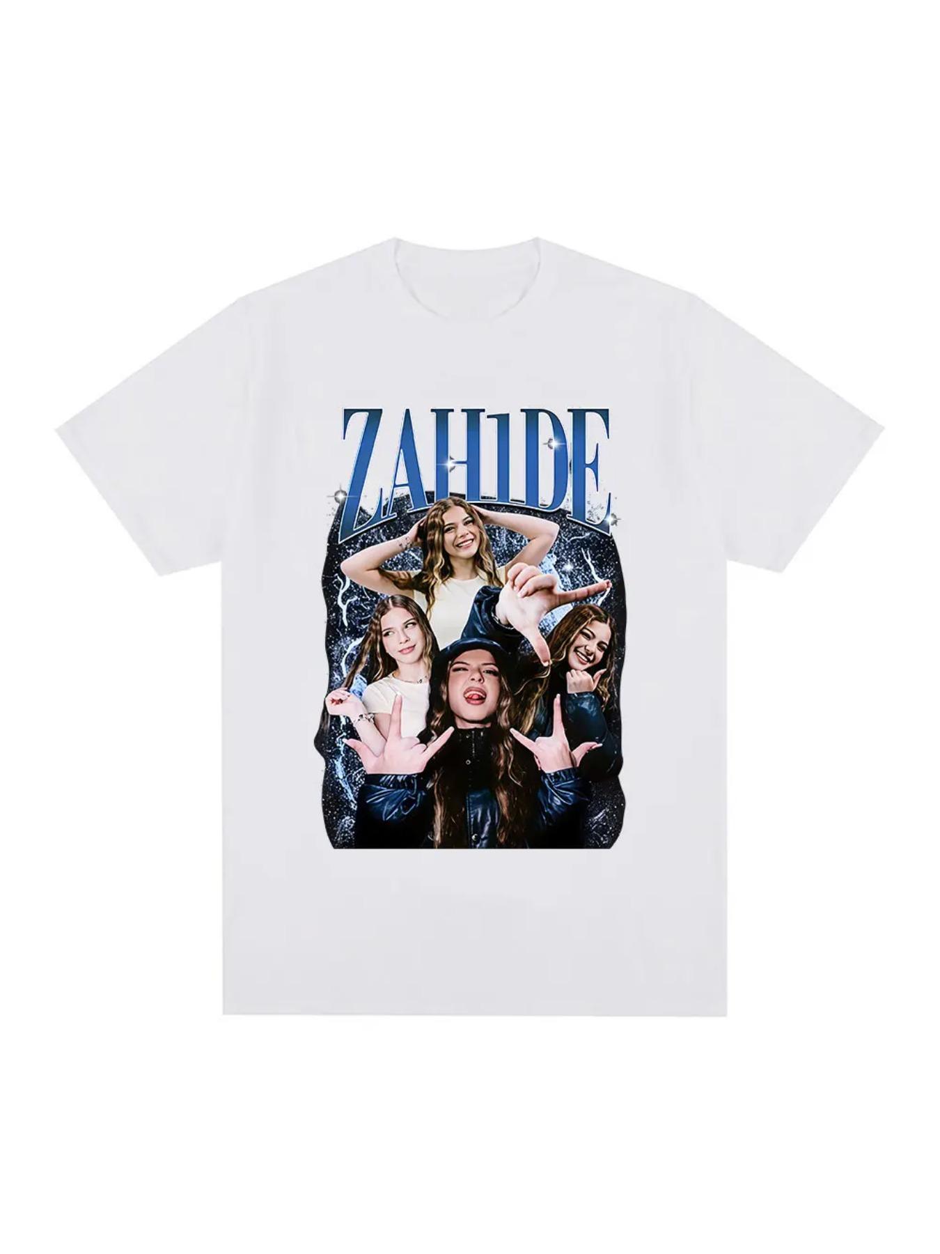 Zahide Graphic Print T-shirt Men Women Fashion Hip Hop T Shirts Casual Oversized Short Sleeve T-shirts Streetwear