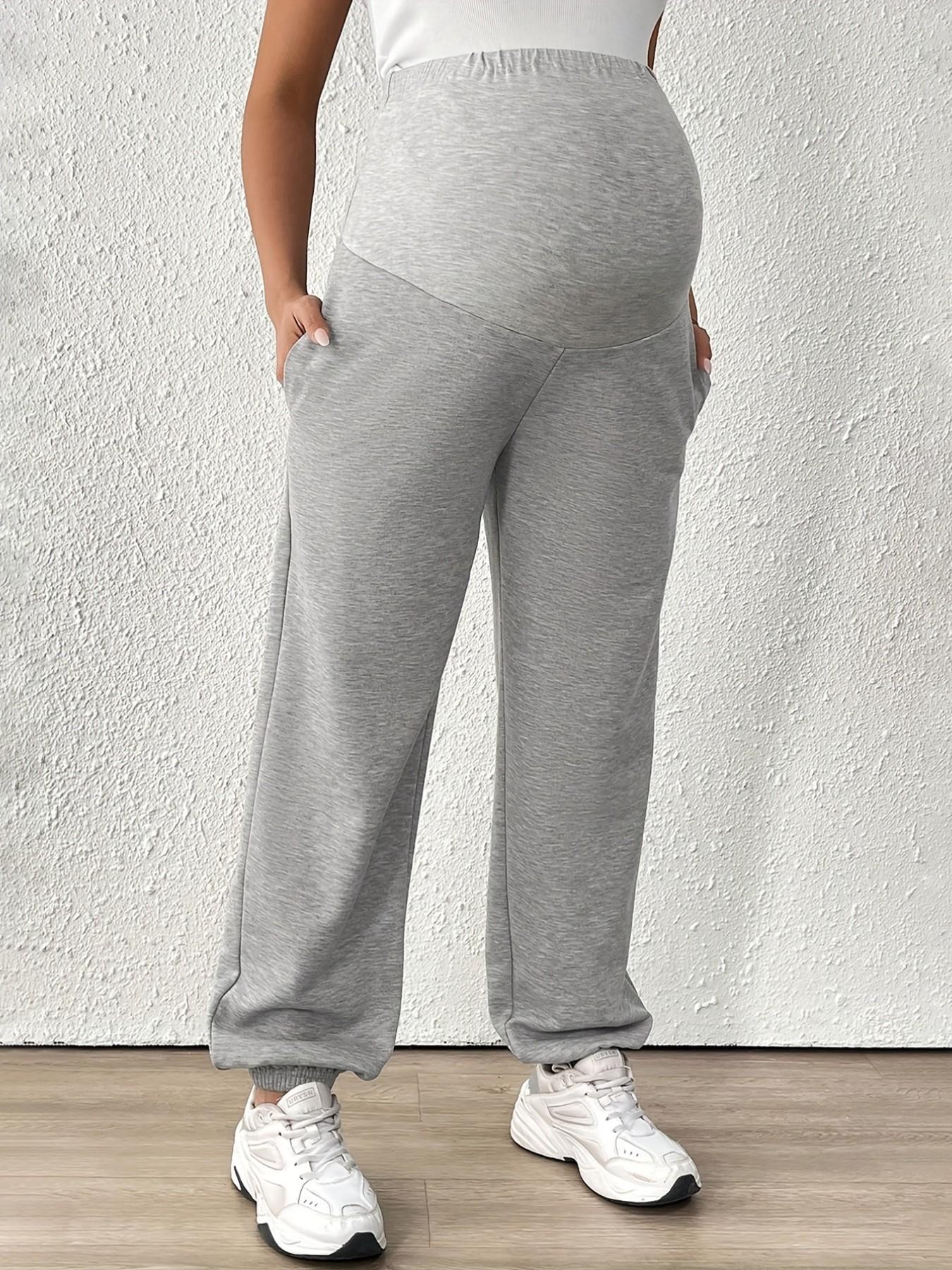 Maternity Leggings with Abdominal Support, Summer Casual, Stretchy, Versatile, Sporty Maternity Cropped Pants, Loose Sweatpants