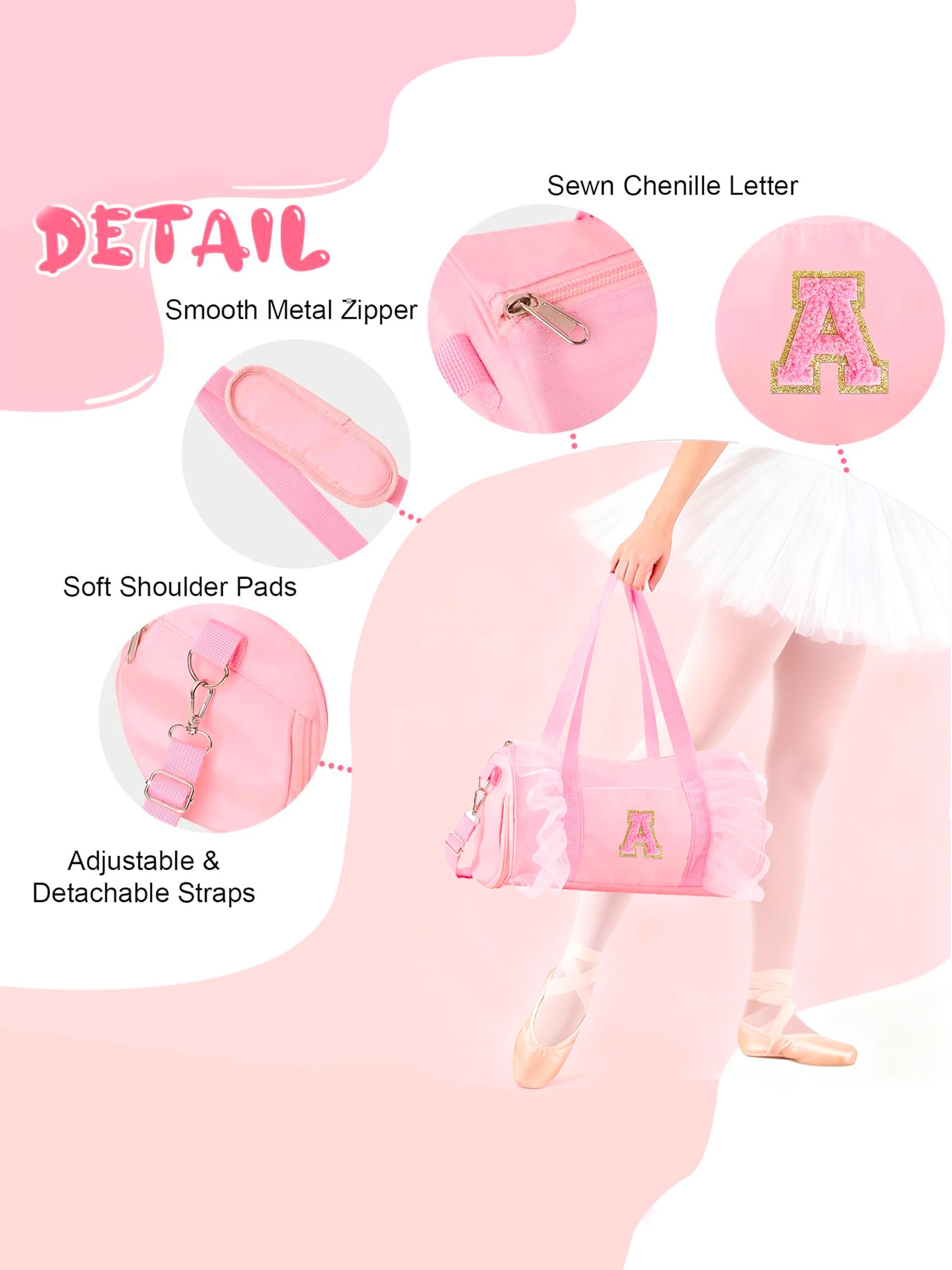 【Valentine's Day】Gym Bag for Women Travel Bag Large Capacity Carry On Weekender Overnight Bag, Casual Sports Bag, Personalized Initial Dance Bag, Girls Medium Lace Fitness Yoga Cheerleading Bag, Large Capacity Tote, Cute Letter Ballet Bag, Christmas