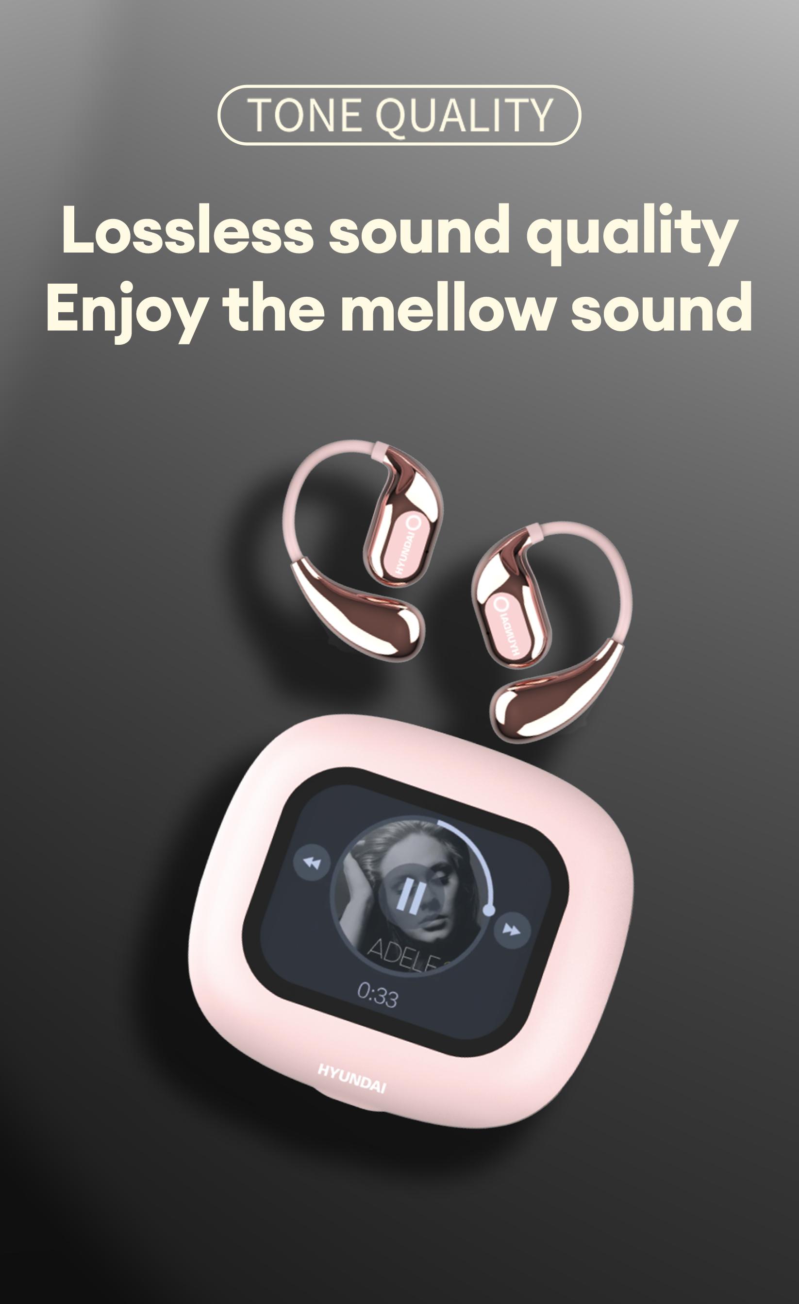 HYUNDAI HY Q18 Pro Electronic Earbud Bluetooth Headset with Full Color Touch Screen, Audio Wireless Headphones for Music & Phone Calls