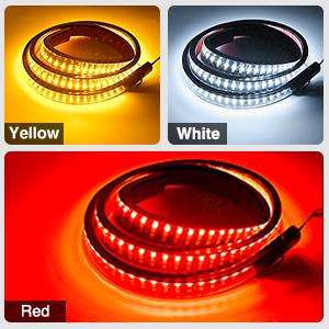 Nilight Truck Tailgate Light Strip 48" Triple Row 360 LED Strip with Red Running Brake Lights White Reverse Light Amber Turning Signals Strobe Tail Light Strip  dealsforyoudays