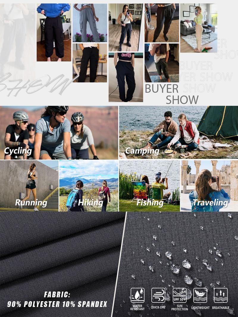 FireSwan Women's Plain Pocket Tie Front Cargo Pants, Fall Cargo Pants Women, Casual High Waist Trousers for Daily Wear, Ladies Bottoms for All Seasons, Summer Outfits Women