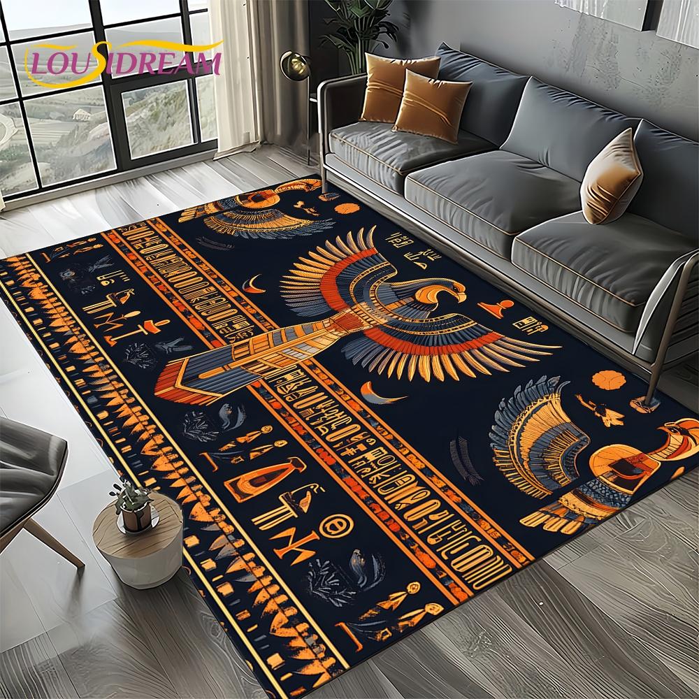 Vintage Ancient Egyptian Mural Pharaoh Hieroglyphs Flannel Area Rug - Retro Egyptian Art Print Soft Mat for Living Room, Non-Slip Historical Home Decor#EgyptianMuralRug #PharaohHieroglyphsMat #EgyptianArtDecor #HistoricalCarpet #NonSlipFlannelRug