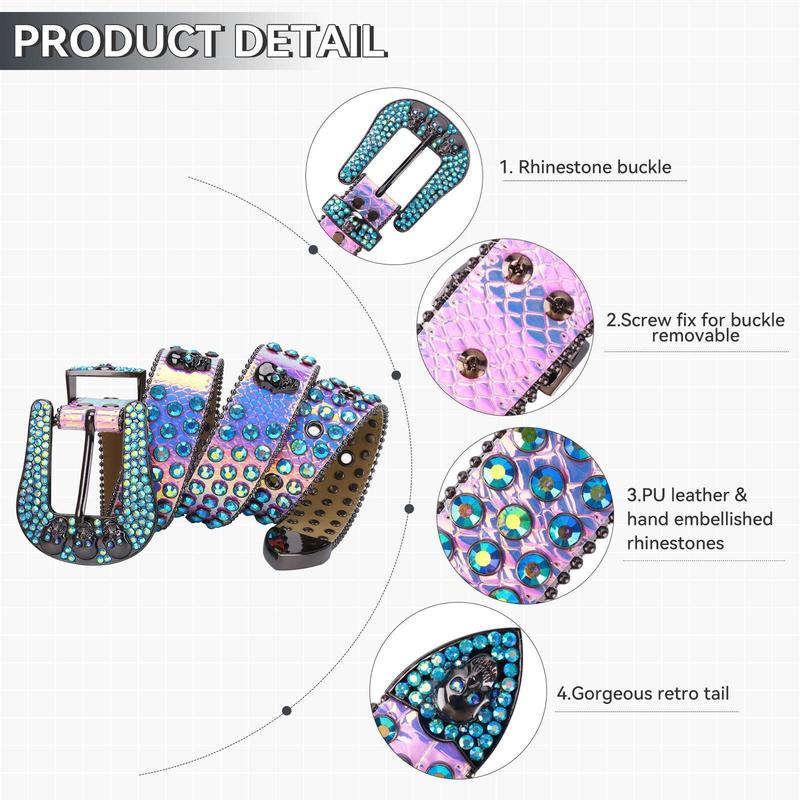 Skull Rider Gothic Belt | Hand-Set Rhinestone & Crystal Beadwork on Vegan Leather  Adjustable Punk Buckle for Men & Women (Halloween Gift!) modern  belt goth  belt