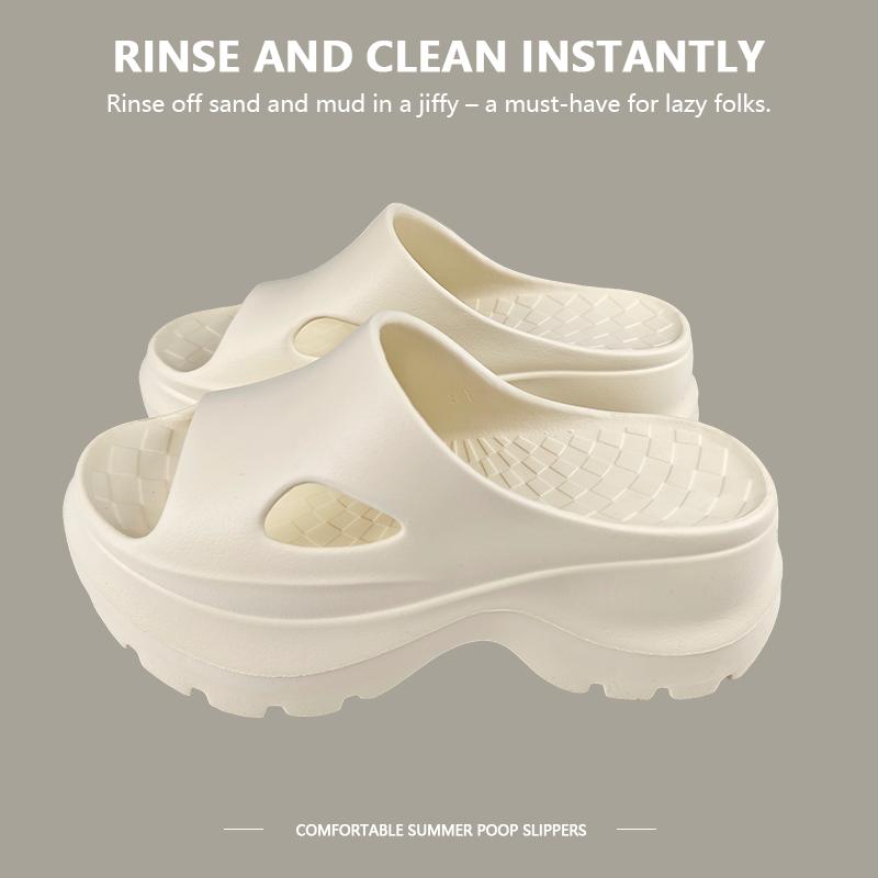 Women's Platform Slippers EVA Thick Non-Slip Rubber Sole Hollow Design Sandals Breathable Indoor Outdoor Casual Shoes Soft Walking Slippers