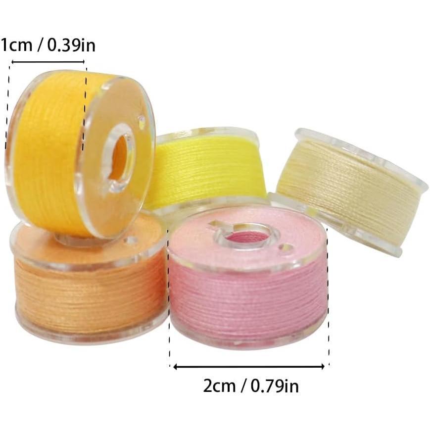 36 count Bobbins and Sewing Threads with Bobbin Case, Assorted Colors Sewing Thread Set, Pre- Bobbins Set for Embroidery and Sewing Machine