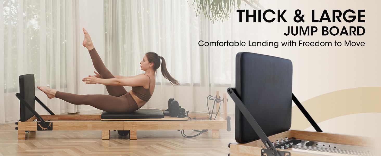[2 packages shipping] PAETA Wooden Foldable Pilates Reformer Machine with Springs, Home & Studio Pilates Equipment with Sitting Box, Jump Board & Accessories